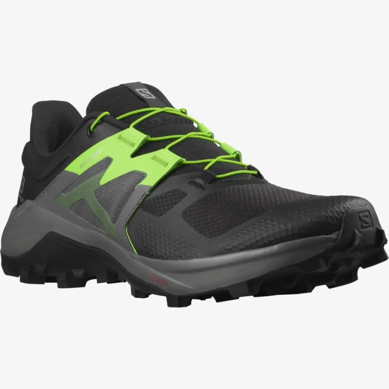 Black / Green Salomon Wildcross 2 Men's Trail Running Shoes | IE WR1794